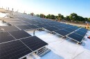 A photo of some of the solar panels installed on Dayton Metro Library's West Branch roof