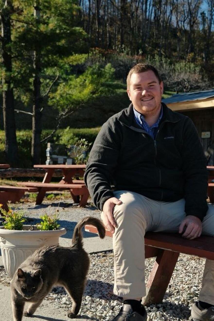 Sam McKinney's family has worked to manage the Altapass Orchard for generations.