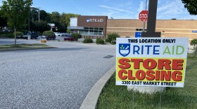 A closing sign outside of a York County Rite Aid is seen in July 2025. (Ed Mahon / Spotlight PA)
