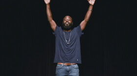 Omar El-Amin in Three Bone Theatre's production of The New Black Fest's HANDS UP: 7 Playwrights, 7 Testaments.
