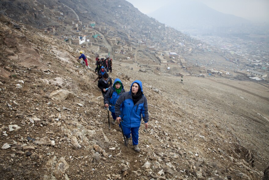 The team has weekly practice ascents on the outskirts of Kabul.