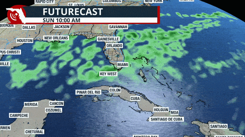 Futurecast showing the remnants for Tropical Storm Dolly.