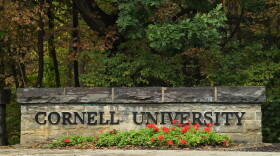 A Cornell University sign stands in Ithaca, N.Y., Monday, Sept. 28, 2026.