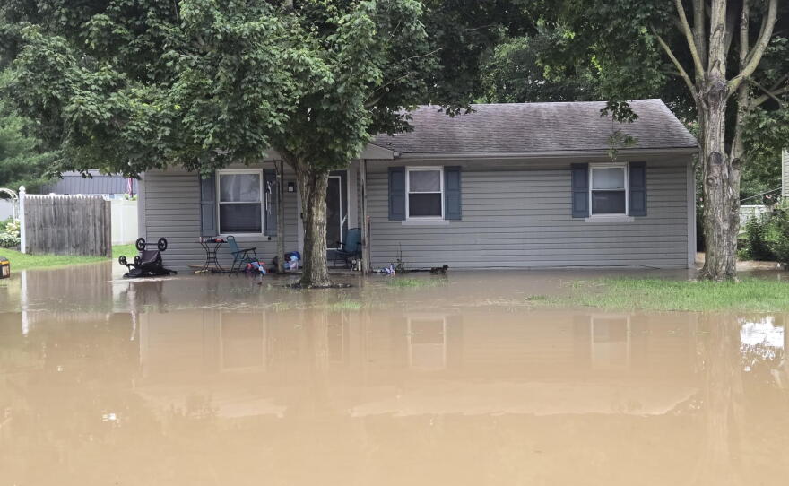 A flooded neighborhood