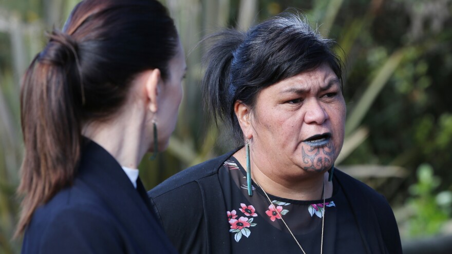 ROTORUA, NEW ZEALAND - MAY 19: Minister for Māori Development Nanaia Mahuta during a tour of Te Puia New Zealand Māori Arts and Crafts Institute on May 19, 2020 in Rotorua, New Zealand. (Photo by Michael Bradley/Getty Images)