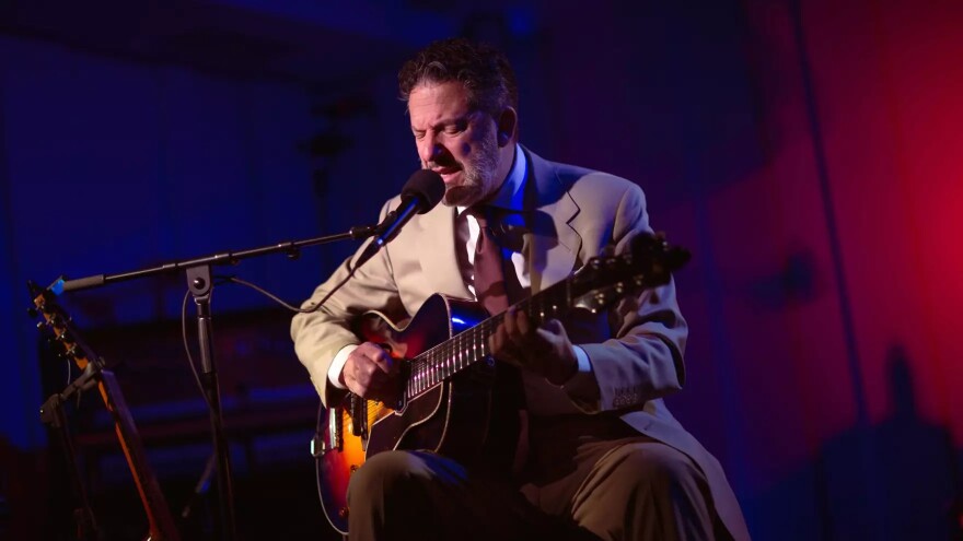 John Pizzarelli performs solo in the KNKX Studios in 2023.