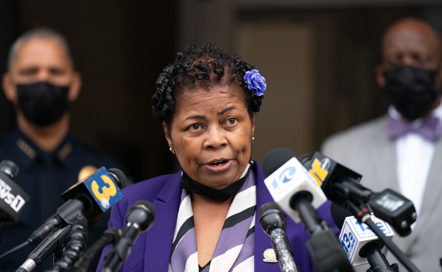 Elizabeth City Mayor Bettie Parker said she is disappointed the public will have to wait longer before the footage is released. Parker is seen at a press conference on Saturday.