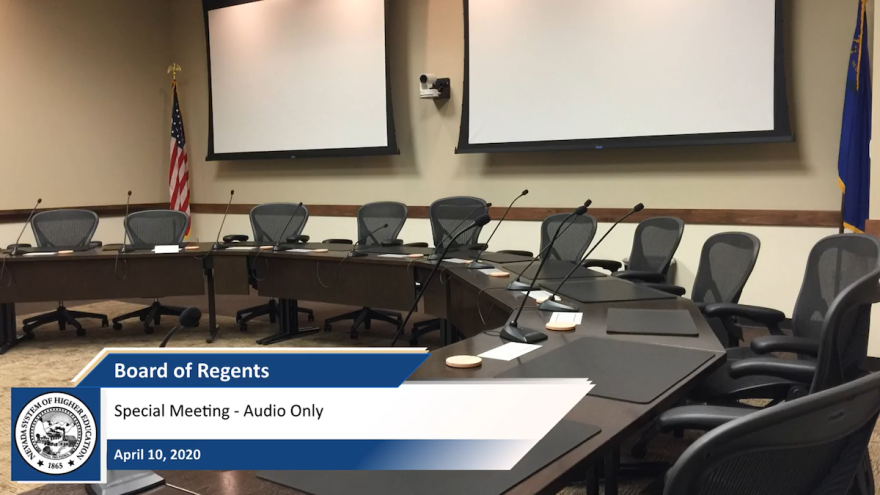 Empty board room of the Nevada System of Higher Education (NSHE) Board of Regents