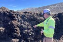 David Plush points to an exposed pile of decomposing compost at the Pitkin County Solid Waste Center on March 17, 2026.