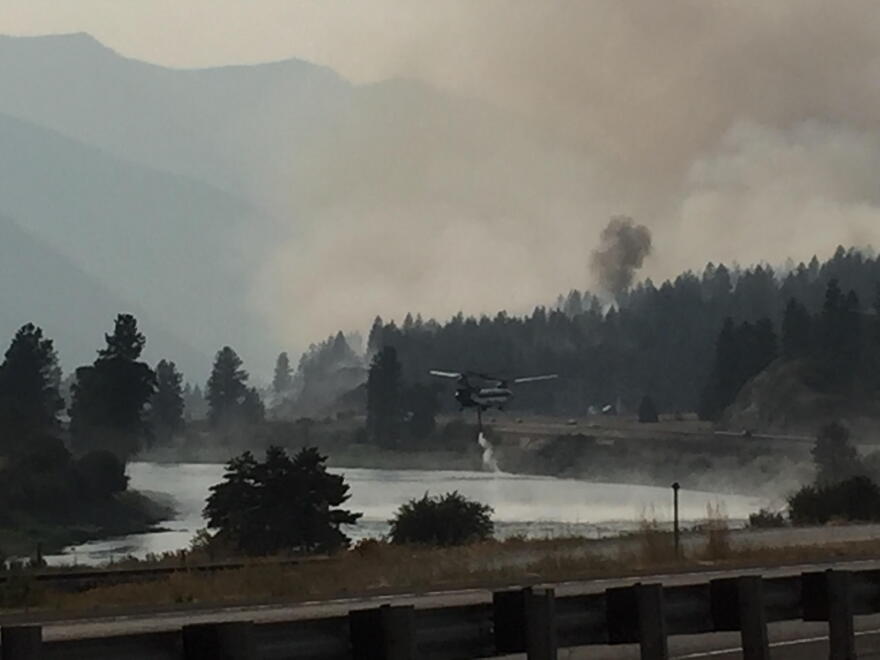Helicopter operations on the Weeksville Fire west of Plains 