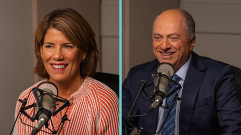 Democrat Helena Foulkes(left) and independent Ken Block are competing for Rhode Island's next governorship. A new WPRI-TV/Emerson College poll shows Foulkes leading Block by nine percentage points with the Nov. 3 general election approaching. Credit: Ocean State Media