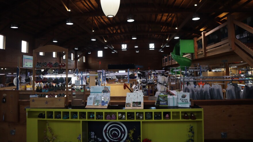 The entryway at Softstar's Philomath facility, as seen in this March 5, 2026 photo, contains reminders of the building's history as a roller skating rink, including some of the original wooden floor and a repurposed and revitalized snack bar.