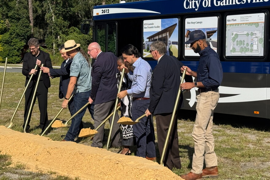 Gainesville officials helped break ground on the Eastside Transfer Station. Present were the interim city manager, commission members, the mayor and RTS representatives.