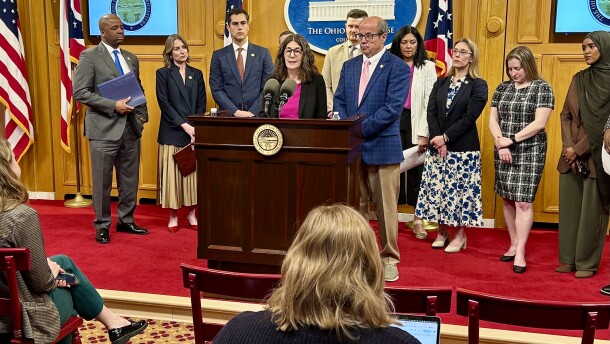 Ohio House Democrats hold a press conference to announce their affordability packages for consumers.