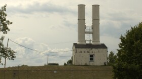 An air stripper remediation system on the grounds of the former Wurtsmith Air Force Base.