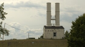 An air stripper remediation system on the grounds of the former Wurtsmith Air Force Base.