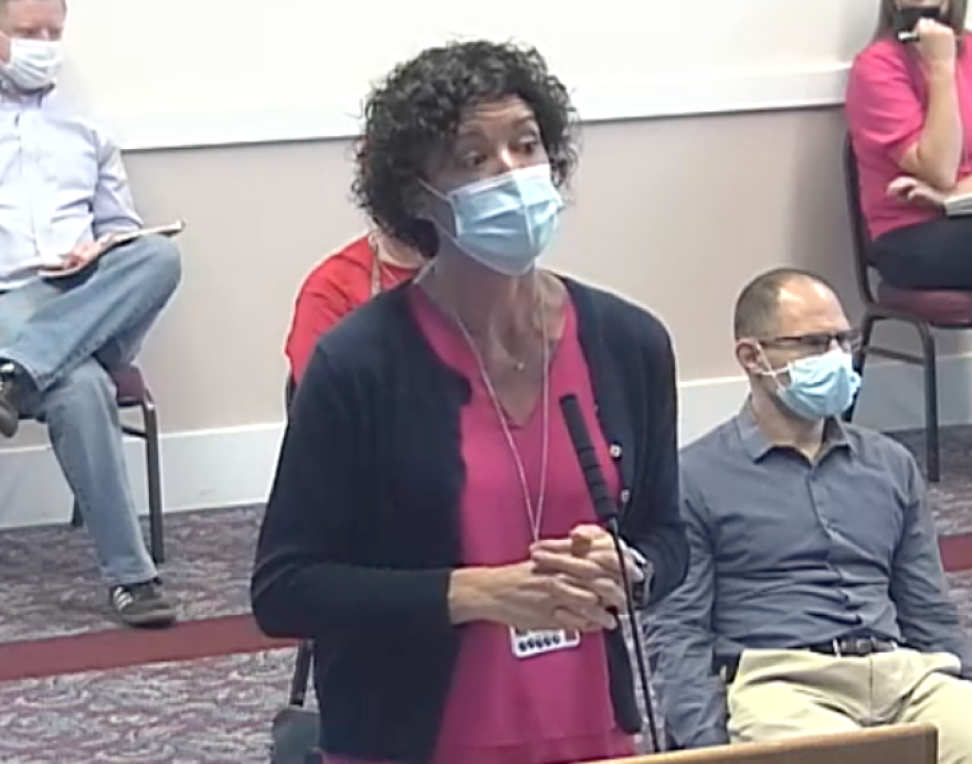  Laura Magstadt, Vice President of Nursing at Asante Three Rivers Medical Center, speaks to Josephine County Commissioners on Aug. 17.