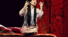 Kangmin Justin Kim as Song Liling in "M. Butterfly." (Curtis Brown for the Santa Fe Opera)
