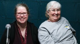 Elizabeth Roll and Kerry Cobbledick in the KYUK Studio on January 9, 2020.