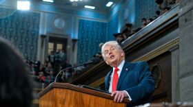 President Donald Trump delivers the State of the Union address to a joint session of Congress in the House chamber at the U.S. Capitol in Washington, Feb. 24, 2026.