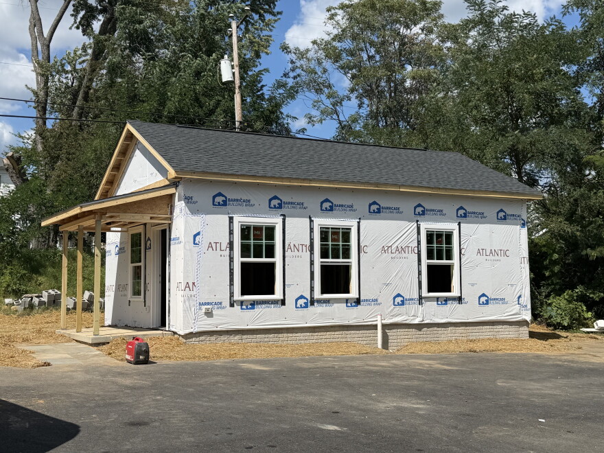 Micah Ecumenical Ministries is working with Atlantic Builders to build this prototype home on the campus of Oberle Academy in 72 person hours, culminating on Friday at noon.