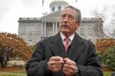 FILE - Former South Carolina Gov. Mark Sanford speaks during a news conference in front of the Statehouse, Nov. 12, 2019, in Concord, N.H. (AP Photo/Elise Amendola, File)