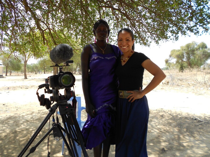 WXXI's Helene Biandudi with Angelina Kiir, the Only Female Teacher in Twic County, South Sudan