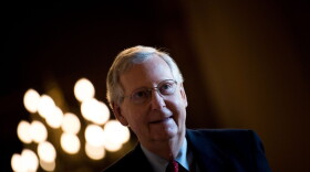 Senate Majority Leader Mitch McConnell (R-Ky.) walks to the Senate Floor on Capitol Hill Dec. 1, 2017 in Washington, D.C. (Brendan Smialowski/AFP/Getty Images)