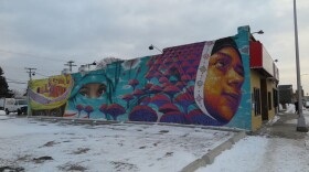 A portrait of a Yemeni woman by Chilean artist Dasic Fernandez can be seen on the wall of a building in Hamtramck, Michigan, in 2016. (Frank Fuhrig/picture alliance via Getty Images)