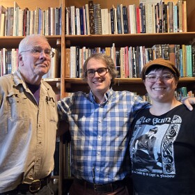 Tsunami Books worker-owners (from left) Scott Landfield, Steve Ellerhoff and Emily Poole.