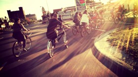 group bikeride in Detroit