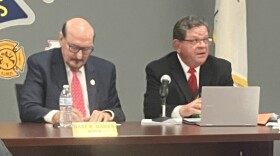 Mayor Gary Manier takes notes as City Administrator Jim Snider speaks during a Washington City Council meeting in December.