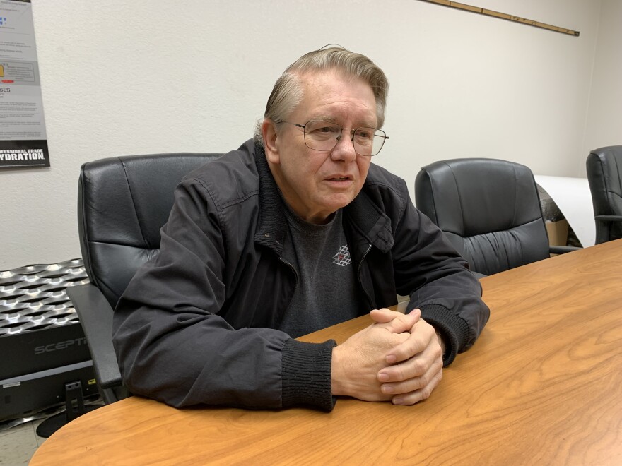 Lifelong Wewoka resident Cary Robinson reflects on gang violence seen in his town over the past month and a half on Tuesday, Oct. 31, 2023, while at his place of work, Expanded Solutions.