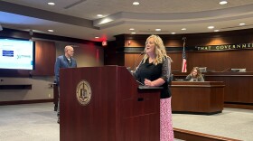 Monica Greer, who works for Hamilton County, presents the new website that puts residents in touch with resources.