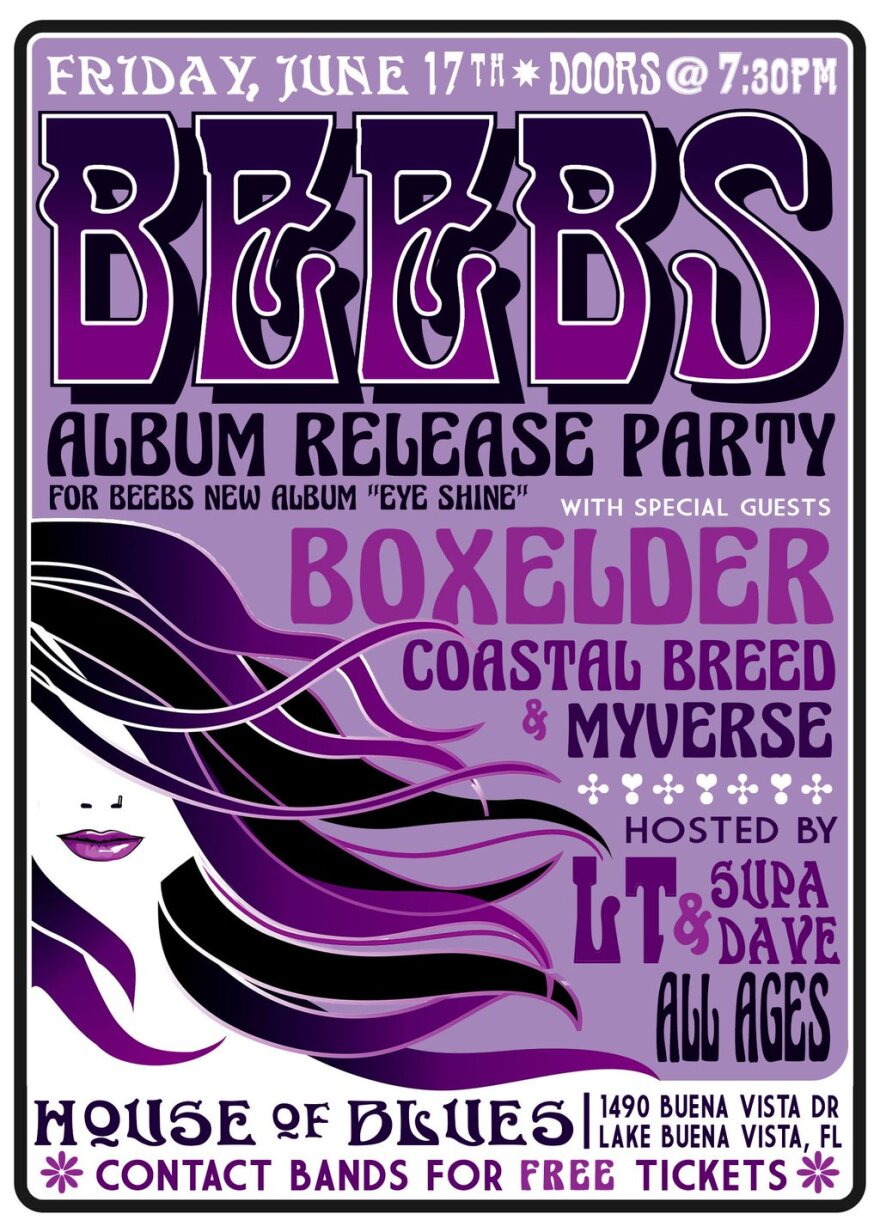 Beebs album release party poster