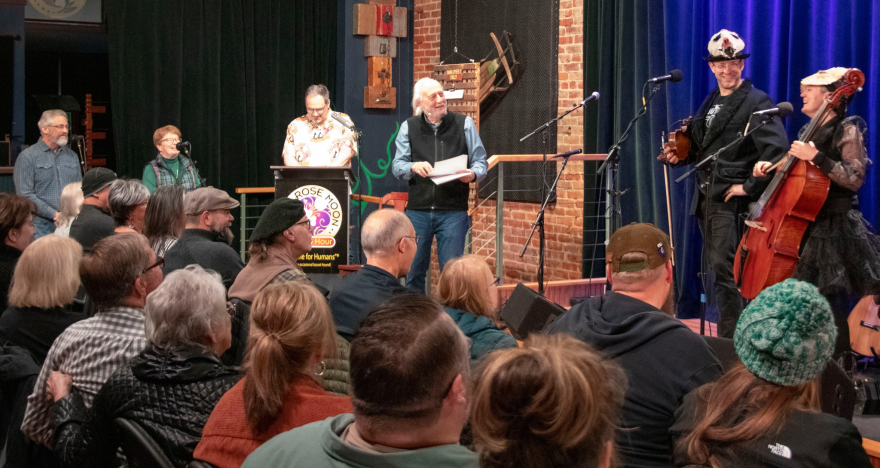 Bobcat Opossum on the Wild Rose Moon Radio Hour during a "Shoot the Moon" game show segment