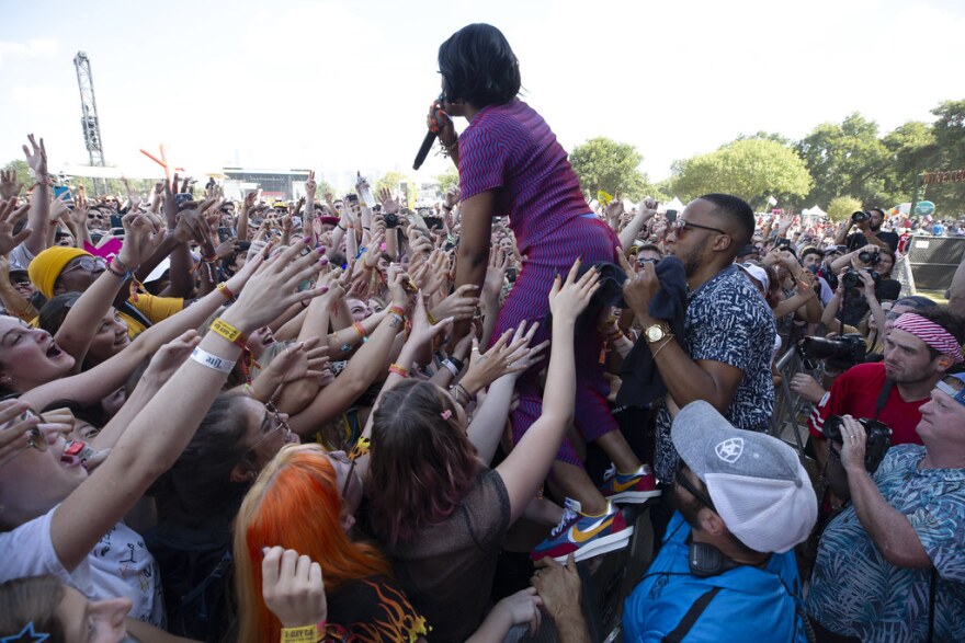 Tierra Whack ventures into the crowd on Saturday of weekend one of ACL Fest 2019.