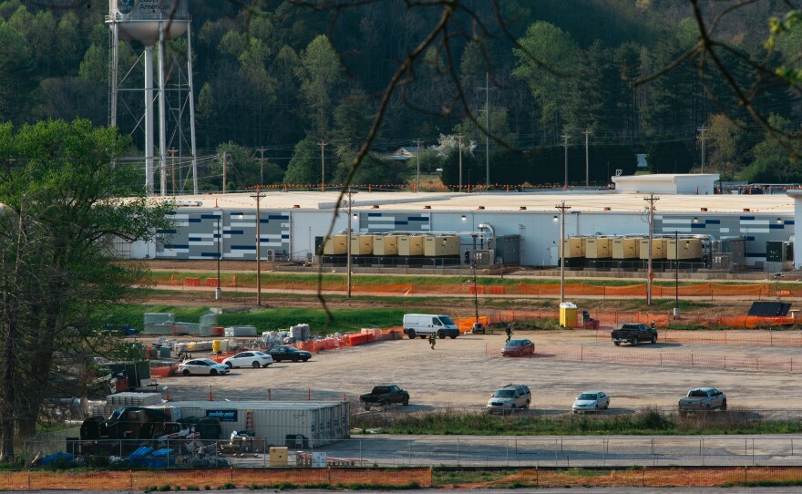 A new data center built in the town of Marble, Cherokee County, NC on April 7, 2026.