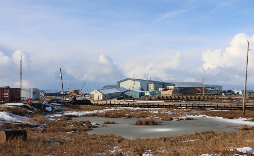 The remants of Typhoon Halong damaged the majority of infrastructure in Kipnuk. Photos from Oct. 25, 2025.