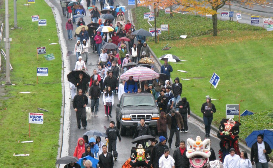 The Walk for Reconciliation, on October 30th, 2010, celebrating Tacoma’s multicultural diversity and marking the 125th anniversary of the expulsion of Tacoma’s Chinese community on November 3, 1885. Led by the 2010 Committee of 27.