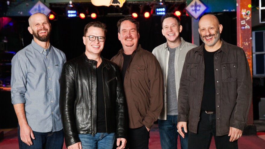 Ben Ellman, Robert Mercurio, Stanton Moore, Jeff Raines and Rich Vogel of Galactic, at Tipitina's, New Orleans, La. November 2018.