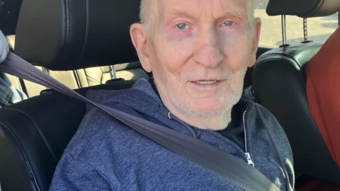 Chester Weger, then 80, as he left Pinckneyville Correctional Center in southern Illinois in 2020.