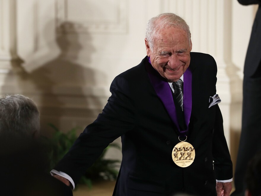 Mel Brooks receives the National Medal of Arts during an East Room ceremony at the White House on Thursday.