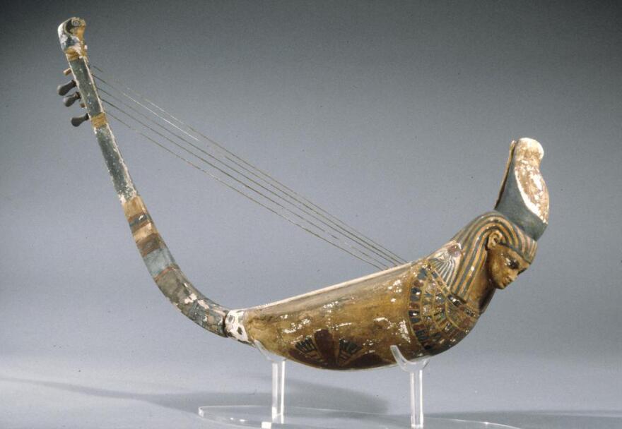 Ancient Egyptian harp from the British Museum