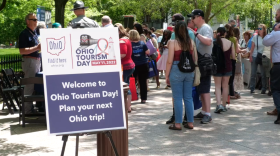  The Ohio Find It Here holds a celebration for Ohio Tourism Day on May 11th at the West Plaza of the Ohio Statehouse