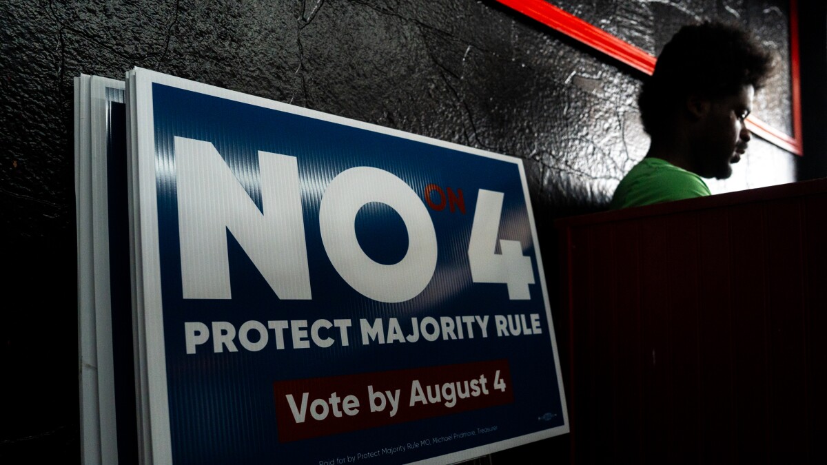 Missouri voters reject Amendment 4, say no to making it harder to amend the state constitution