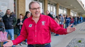 Roets in his element, greeting the masses of shoppers ready for National Record Store Day