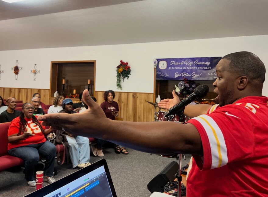Cameo Profit directs some of the choir members at a recent rehearsal leading up to Friday night’s concert and live recording.