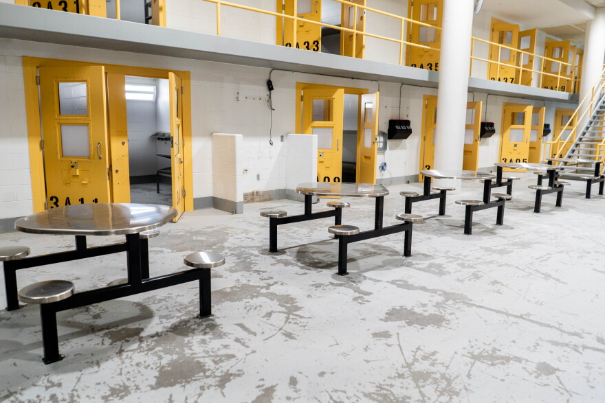 Upgraded tables and features to the City Justice Center on Wednesday, May 4, 2022, at the jail in downtown St. Louis.
