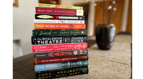 Suzanne Perez pulled books off her shelves that would fulfill each of the 12 categories in the 2024 #ReadICT Challenge. The categories will be announced December 31, 2023. Suzanne Perez and Beth Golay will record the January #ReadICT Challenge episode of Books & Whatnot on January 4, 2024 at 7 pm at the Wichita Public Library's Advanced Learning location.